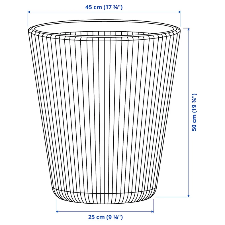 IKEA BJÖRNBAMBU, Кришка горщика, внутрішній/зовнішній темно-сірий, 41 см 205.847.65 фото №7