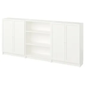 IKEA BILLY БІЛЛІ, OXBERG ОКСБЕРГ, комбінація книжк шафа з дверцят, білий, 240x106 см фото