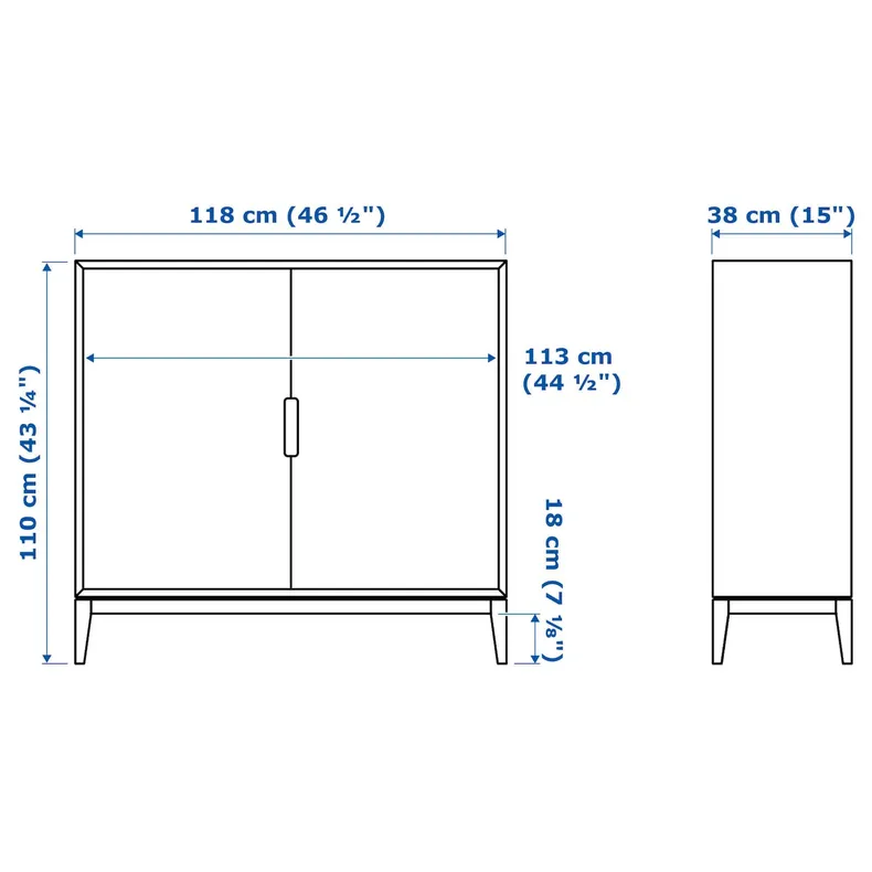 IKEA REGISSÖR РЕЖИССЁР, шкаф, коричневый, 118x110 см 603.420.72 фото №6