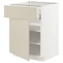 IKEA METOD МЕТОД / MAXIMERA МАКСИМЕРА, напольный шкаф с ящиком / дверцей, белый / гавсторпский бежевый, 60x60 см 594.561.11 фото thumb №1