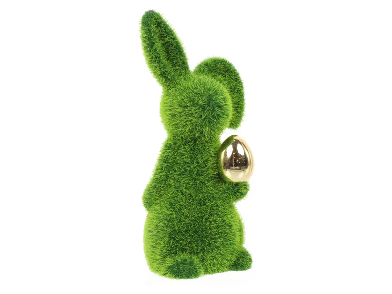 BRW Декоративна фігурка BRW Кролик із золотим яйцем, вкрита штучною травою 092497 фото №5