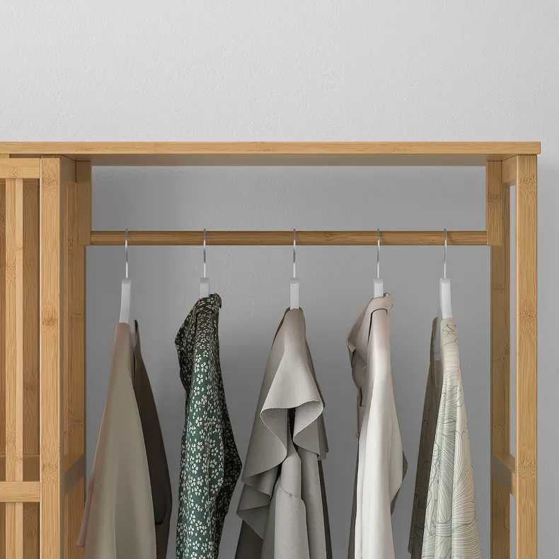 IKEA NORDKISA НОРДКІСА, відкритий гардероб із розсувн дверц, бамбук, 120x186 см 004.394.68 фото №7