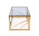 Журнальный столик стеклянный HALMAR UNIVERSE, 55x55 см, каркас - золото, стекло - дымчатое фото thumb №7
