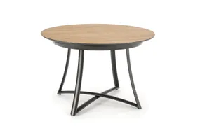 Обеденный стол раскладной HALMAR MORETTI 118-148x118 см антрацит, дуб золотой, серый фото