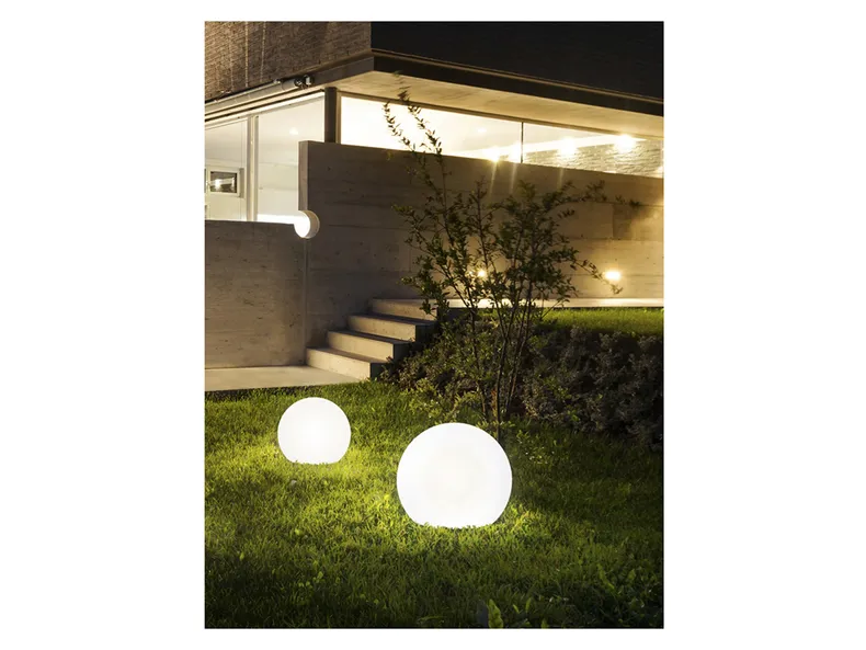 BRW Садовый светильник Cumulus 45 см пластиковая сфера белый 061337 фото №2