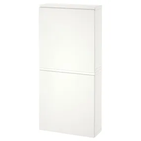 IKEA BESTÅ БЕСТО, навесной шкаф с 2 дверями, белый / Вястервикен белый, 60x22x128 см 994.219.83 фото