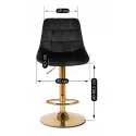 Барный стул бархатный MEBEL ELITE ARCOS Velvet, черный/золотой фото thumb №11