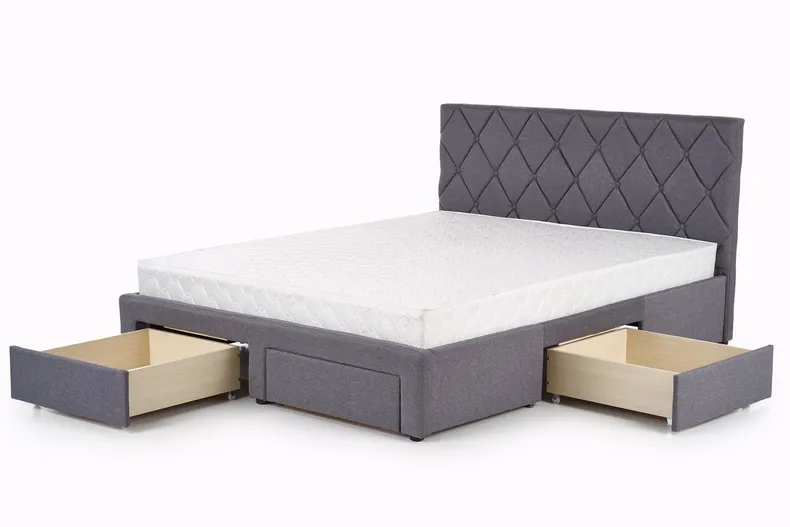 Двуспальная кровать HALMAR С ящиками Betina 160x200 см серый фото №6