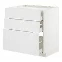 IKEA METOD МЕТОД / MAXIMERA МАКСІМЕРА, підлог шафа д / плити, 3 фр пан / 3 шух, білий / стенсундський білий, 80x60 см 794.094.92 фото thumb №1