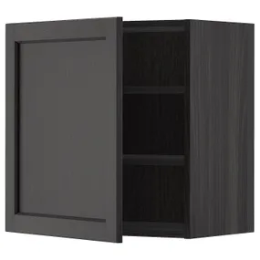IKEA METOD МЕТОД, шафа навісна із полицями, чорний / Лерхіттан, пофарбований у чорний колір, 60x60 см 594.678.12 фото