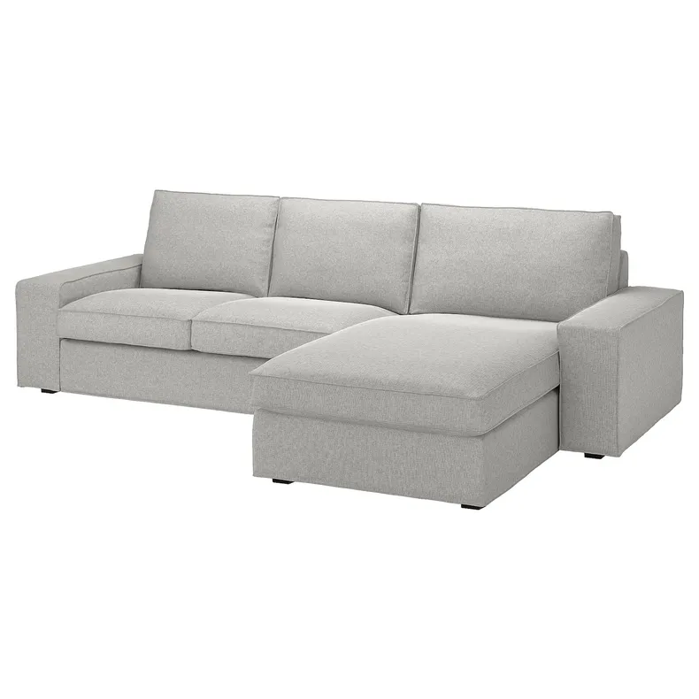 IKEA KIVIK КІВІК, 3-місний диван із кушеткою, Талміра біла/чорна 394.847.80 фото №1