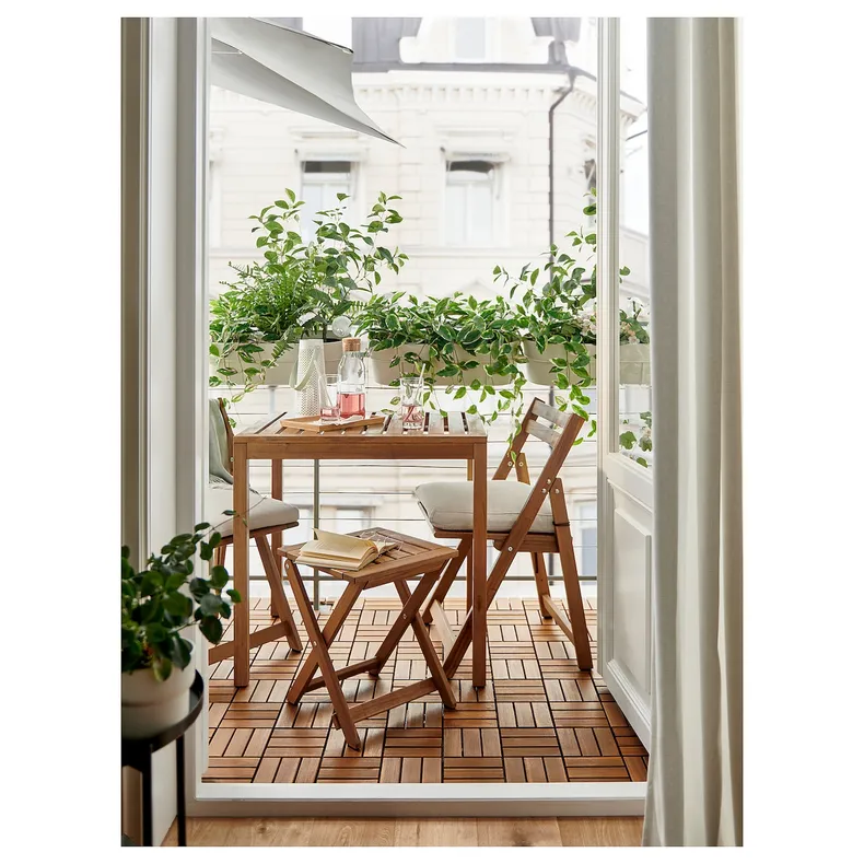 IKEA NÄMMARÖ НЭММАРЁ, садовый стул, сложенный / светло-коричневое пятно 505.033.53 фото №4