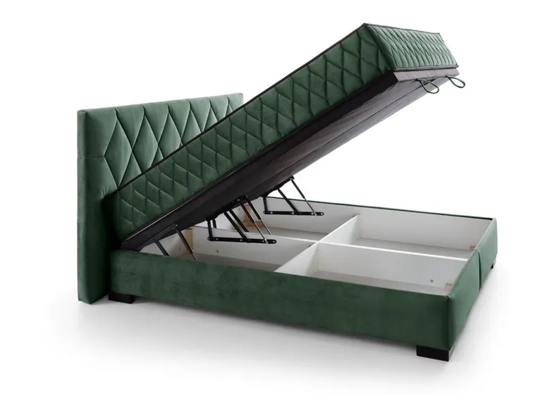 BRW Ліжко двоспальне з 2 матрацами та підйомним механізмом BRW REVE 180x200 см, зелений LO_KT-REVE-180X200-G2-AMON_06 фото №2