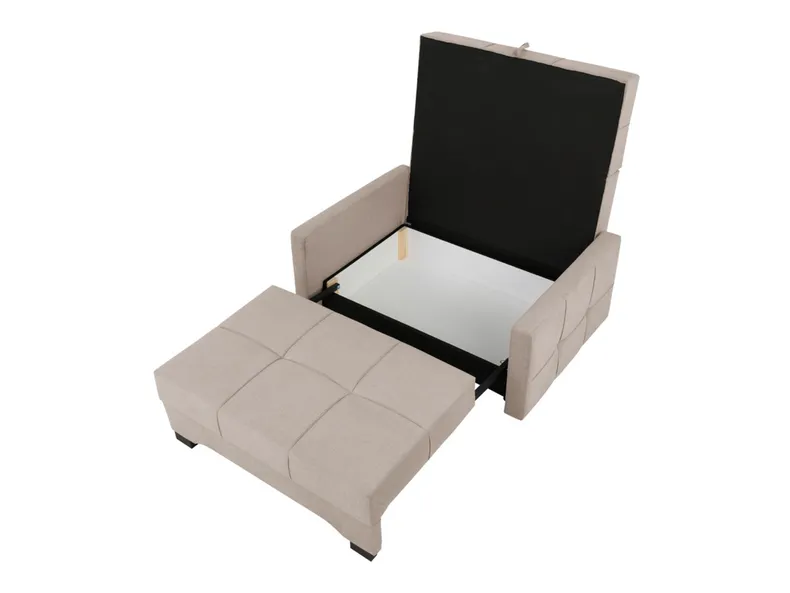 BRW Двухместный диван-кровать Bado с ящиком для хранения велюровый бежевый, Крузе 521 бежевый SO-BADO-2FBK-G2_BBA406 фото №5