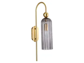 BRW Настенный светильник Piega из металлического стекла золотого цвета 088934 фото