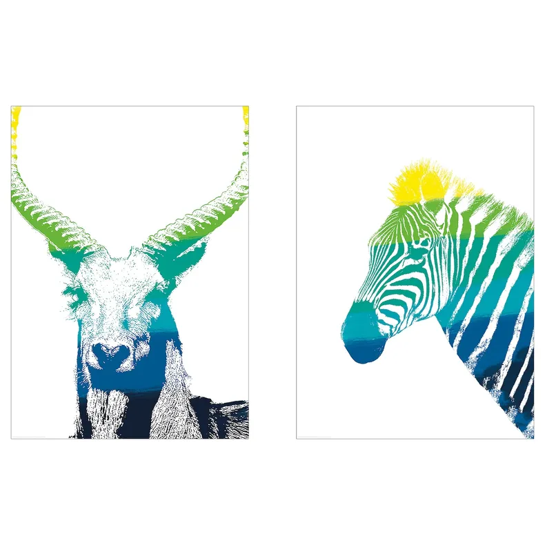 IKEA BILD БИЛЬД, постер, Животные в спектре, 40x50 см 304.469.24 фото №1
