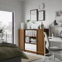IKEA BILLY БИЛЛИ / OXBERG ОКСБЕРГ, стеллаж комбинация с дверцами, коричневый орех, 160x106 см 594.835.91 фото thumb №3