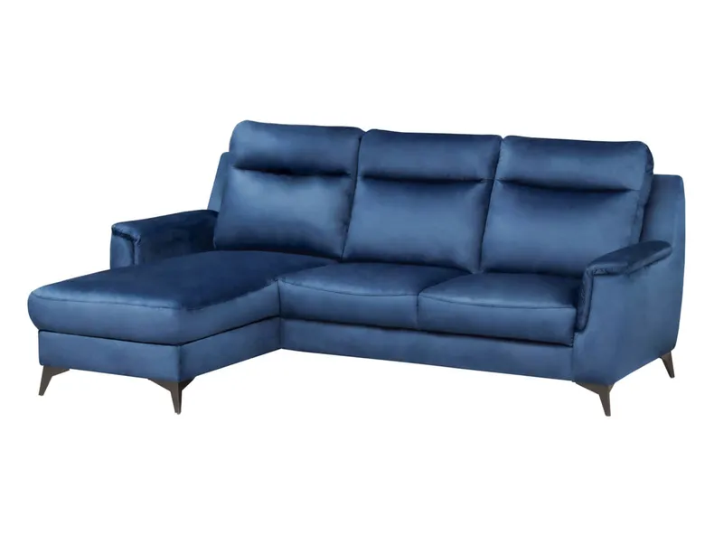 BRW Угловой диван Leo с ящиком для хранения велюр синий, Monoli 77 Navy NA-LEO-REC/BK_2F-TK1_AB4FFE фото №2