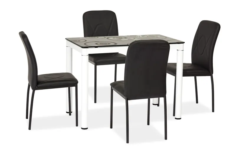 Стол обеденный стеклянный SIGNAL DAMAR, серый, 60x80 фото №8