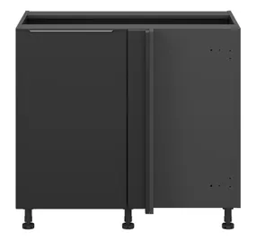 BRW Sole L6 правый угловой кухонный шкаф черный матовый встраивается в угол 110x82 см, черный/черный матовый FM_DNW_110/82/65_P/B-CA/CAM фото