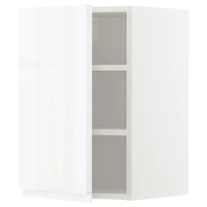 IKEA METOD МЕТОД, шафа навісна із полицями, білий / ВОКСТОРП глянцевий / білий, 40x60 см 094.640.00 фото №1