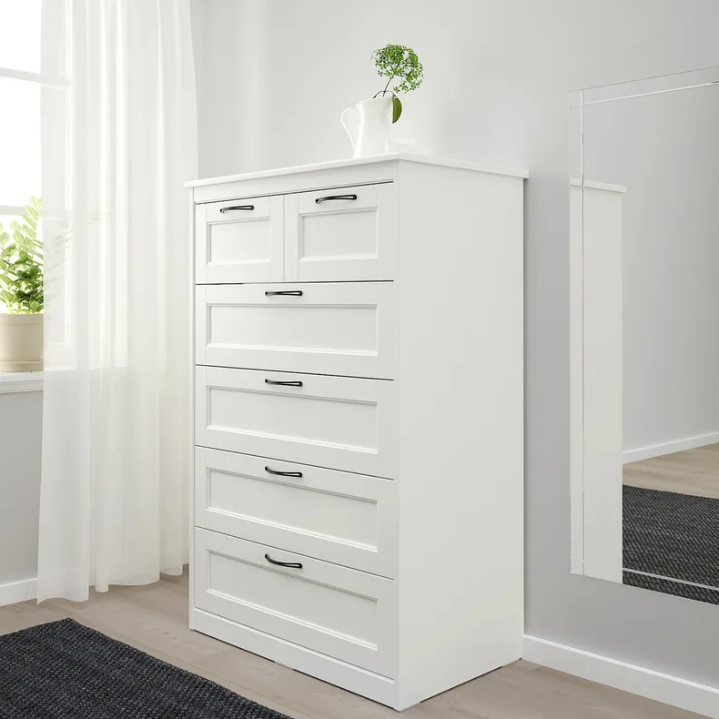 IKEA SONGESAND СОНГЕСАНД, комод с 6 ящиками, белый, 82x126 см 903.667.83 фото №2