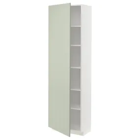 IKEA METOD МЕТОД, высокий шкаф с полками, белый / светло-зеленый, 60x37x200 см 594.870.61 фото