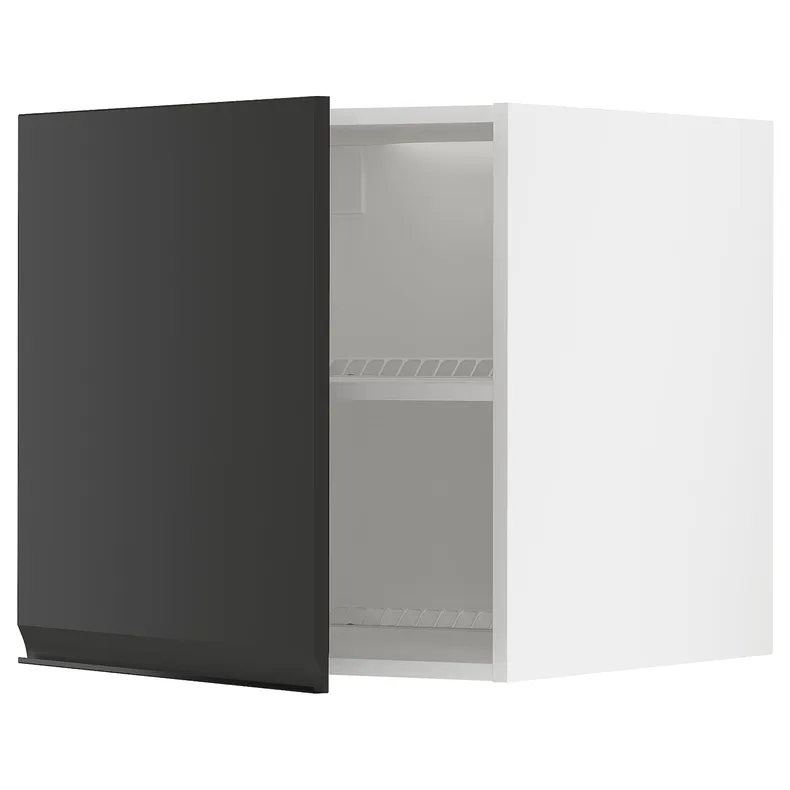IKEA METOD МЕТОД, верхня шафа для холодильн / мороз кам, білий / УППЛЕВ матовий антрацит, 60x60 см 494.932.94 фото №1