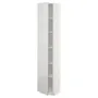 IKEA METOD МЕТОД, высокий шкаф с полками, белый / светло-серый, 40x37x200 см 594.673.60 фото