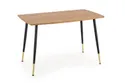 Кухонний стіл HALMAR TRIPOLIS 120x70 см, стільниця - дуб золотий, ніжки - чорні фото thumb №2