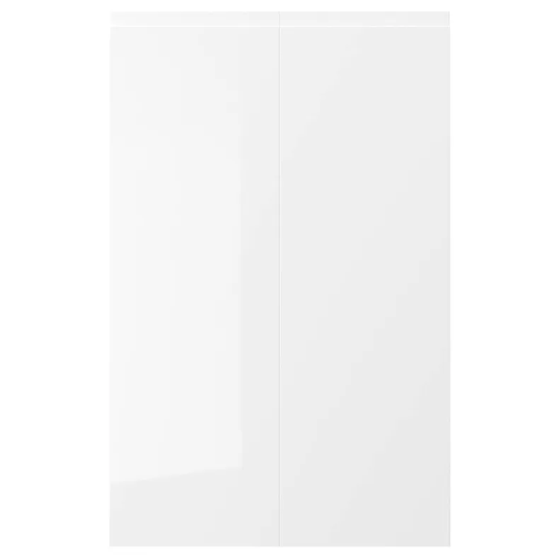 IKEA VOXTORP ВОКСТОРП, 2 дверцят для кутової підлог шафи, правосторонній / глянцевий білий, 25x80 см 303.974.95 фото №1