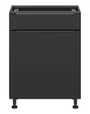 BRW Кухонна шафа Sole L6 60 см ліва з висувною шухлядою з плавним закриттям чорний матовий, чорний/чорний матовий FM_D1S_60/82_L/STB-CA/CAM фото