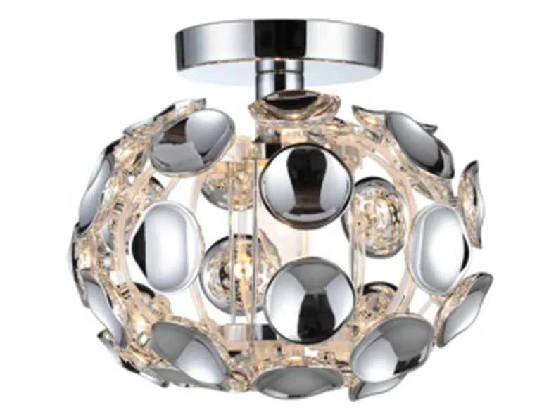 BRW Стельовий металевий світильник Ferrara сріблястого кольору 075702 фото №1