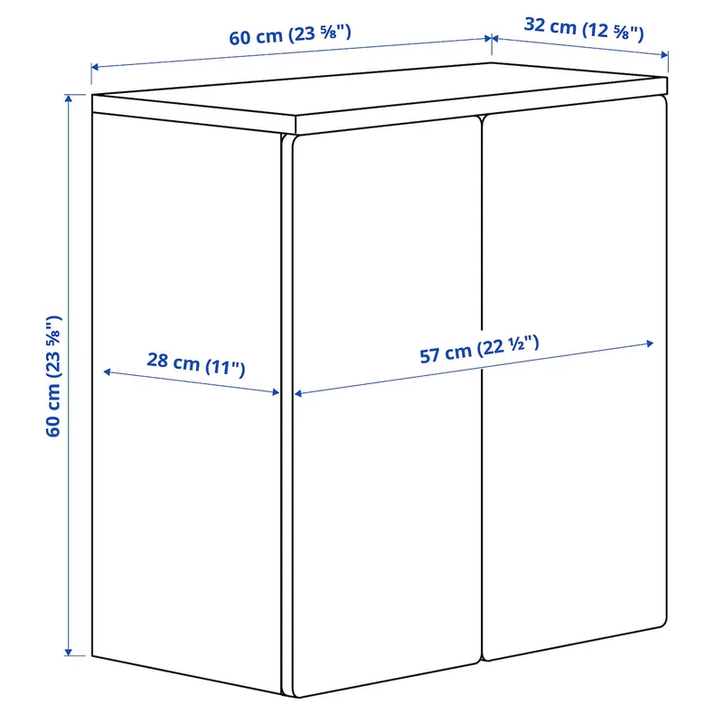 IKEA SMÅSTAD СМОСТАД, навісна шафа, білий світло-зелений / з 1 полицею, 60x32x60 см 695.429.53 фото №7