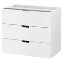 IKEA NORDLI НОРДЛІ, модульний комод, 3 шухляди, білий, 80x68 см 403.834.69 фото thumb №1