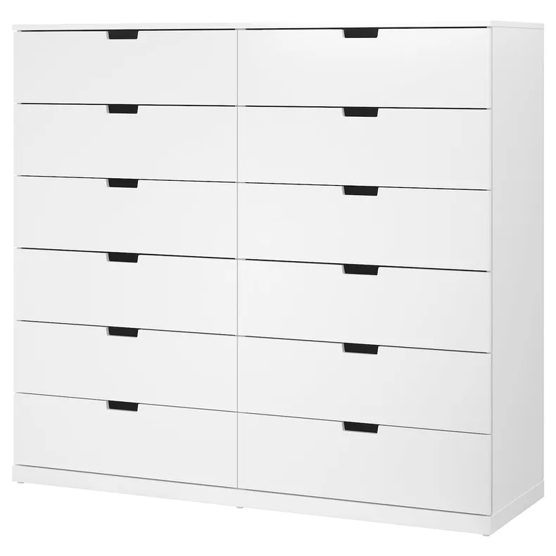 IKEA NORDLI НОРДЛІ, комод, 12 шухляд, білий, 160x145 см 792.394.90 фото №1
