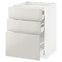 IKEA METOD МЕТОД / MAXIMERA МАКСІМЕРА, підлог шафа д / плити, 3 фр пан / 3 шух, білий / Ringhult світло-сірий, 60x60 см 591.424.32 фото thumb №1