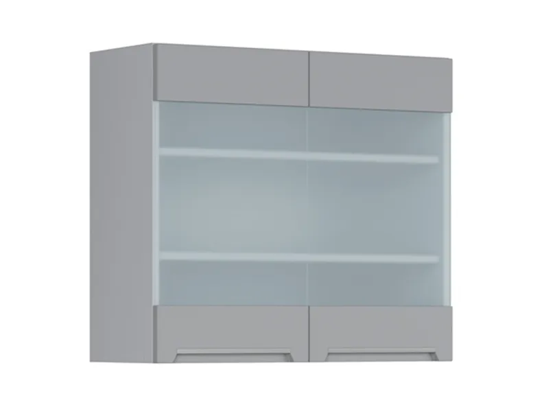BRW Двухдверный верхний кухонный шкаф Iris 80 см с дисплеем ferro FB_G_80/72_LV/PV-SZG/FER фото №2
