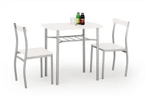 Столовий комплект HALMAR LANCE стіл + 2 стільці 82x50 см білий фото