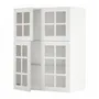 IKEA METOD МЕТОД, навесной шкаф / полки / 4 стеклян двери, белый / Стенсунд белый, 80x100 см 194.615.10 фото