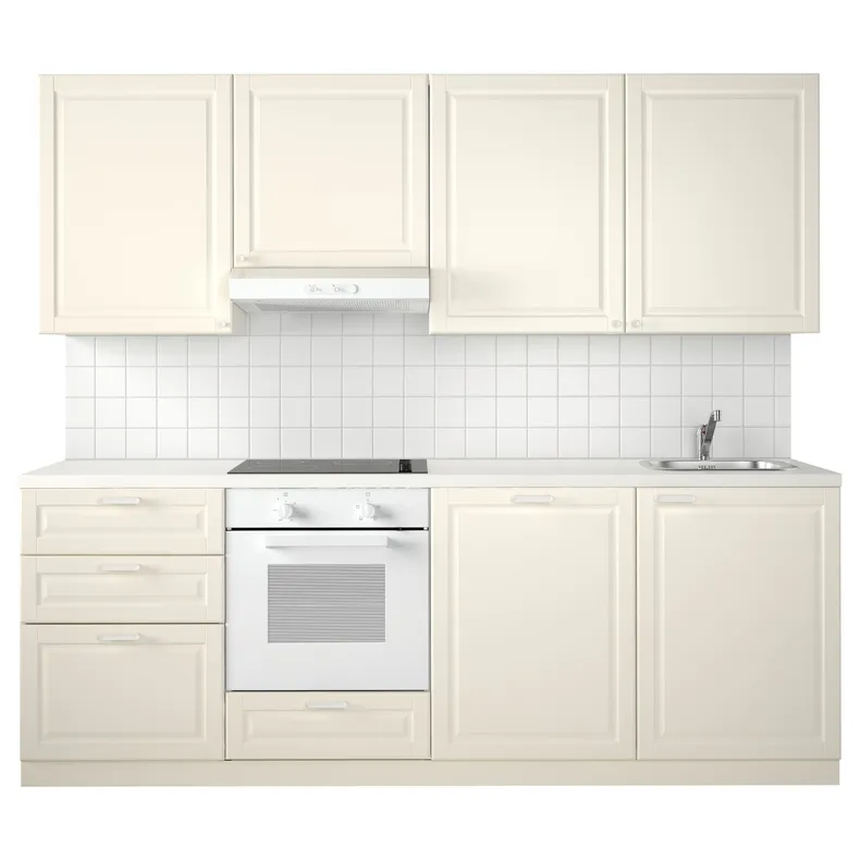 IKEA METOD МЕТОД, кухня, білий крем Maximera/Bodbyn, 240x60x228 см 395.854.25 фото №1