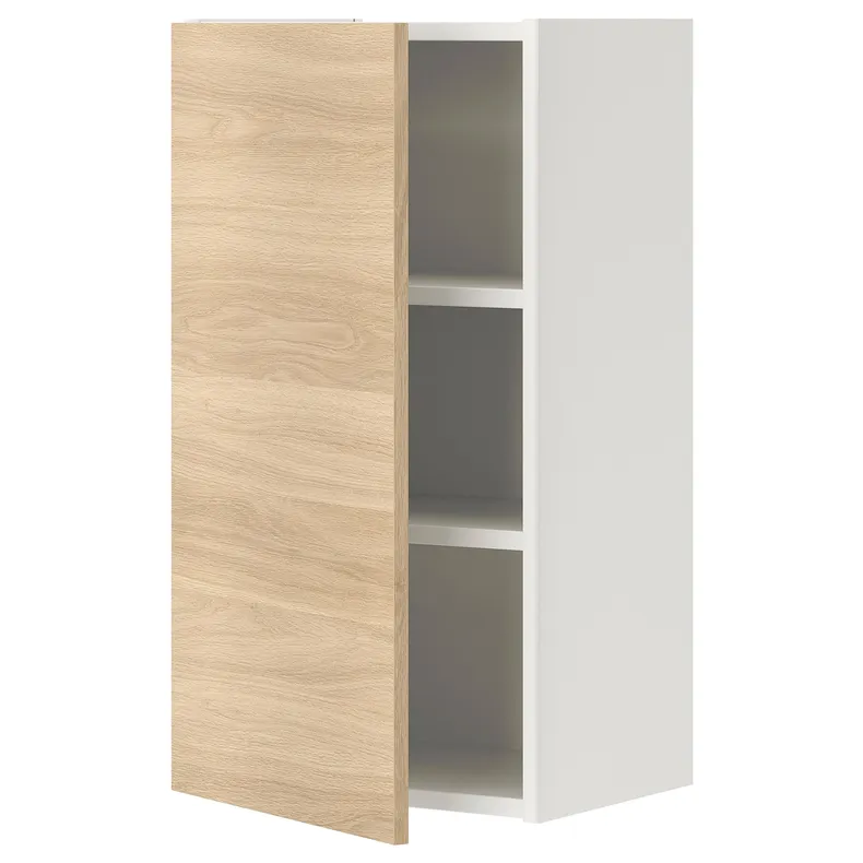 IKEA ENHET ЭНХЕТ, навесной шкаф с 2 полками / дверцей, белый / имит. дуб, 40x32x75 см 793.209.99 фото №1