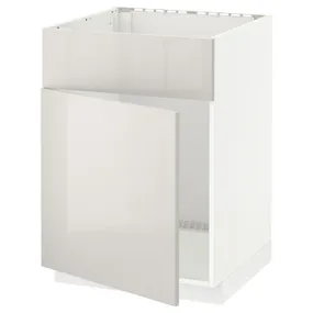 IKEA METOD МЕТОД, шкаф под мойку / дверь / фасад, белый / светло-серый, 60x60 см 894.637.80 фото