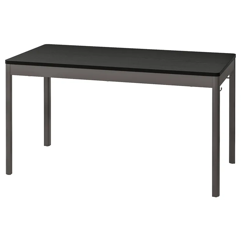 IKEA IDÅSEN ІДОСЕН, стіл, чорний / темно-сірий, 140x70x75 см 693.958.91 фото №1