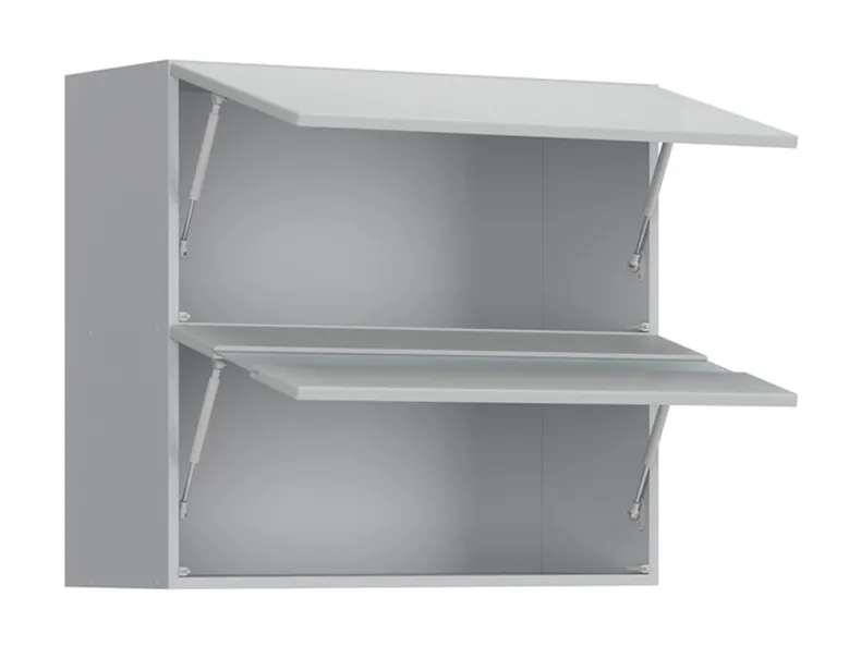 Кухонный шкаф BRW Top Line 80 см с навесным стеклянным шкафом серый глянец, серый гранола/серый глянец TV_G2O_80/72_OV/O-SZG/SP фото №3