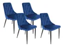 BRW Комплект стільців оксамитових 4 шт BRW ALVAR Velvet, синій DUBLIN_DARK_BLUE_49 фото thumb №1