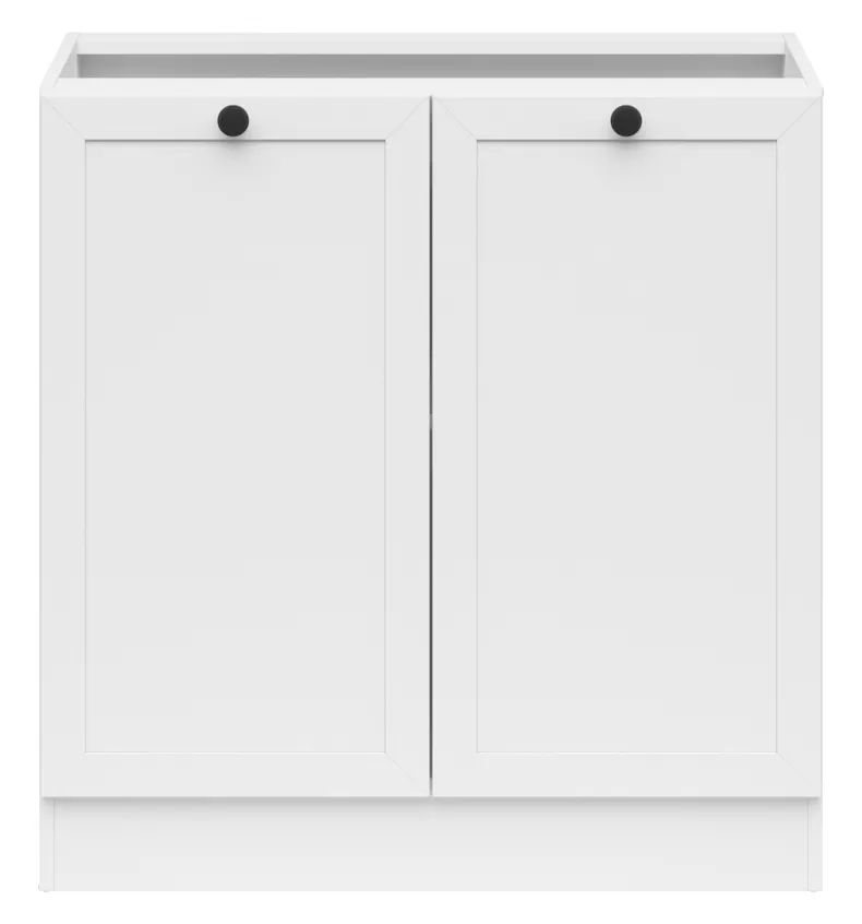 BRW Базовый шкаф для кухни Junona Line 80 см двухдверный белый, белый D2D/80/82_BBL-BI/BI фото №1