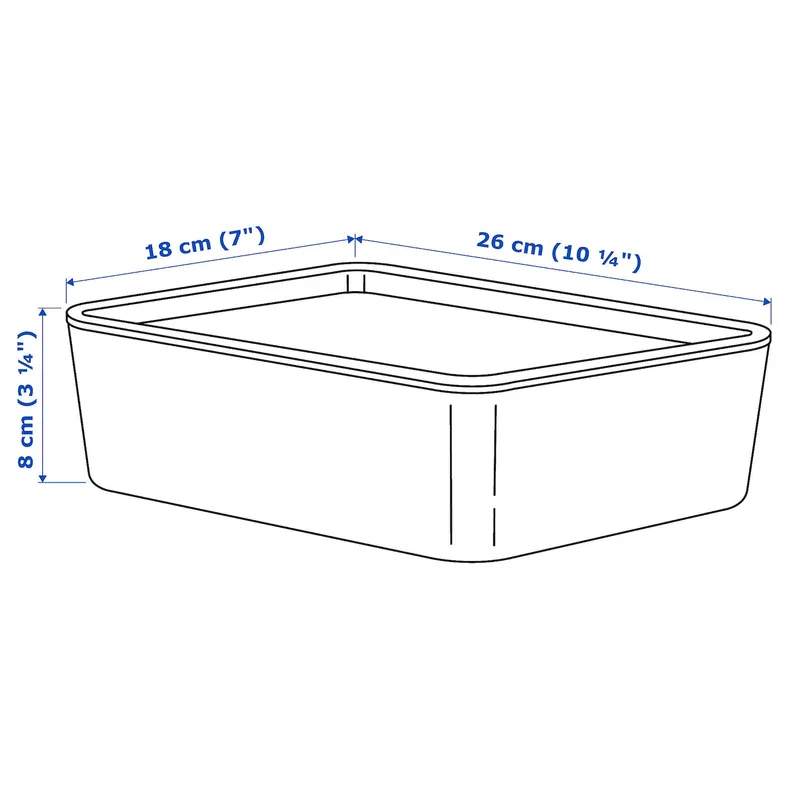 IKEA KUGGIS КУГГІС, коробка з кришкою, прозорий чорний, 18x26x8 см 095.612.42 фото №8