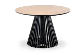 Кухонний стіл HALMAR MIYAKI 120x120 см чорний, дуб натуральний фото
