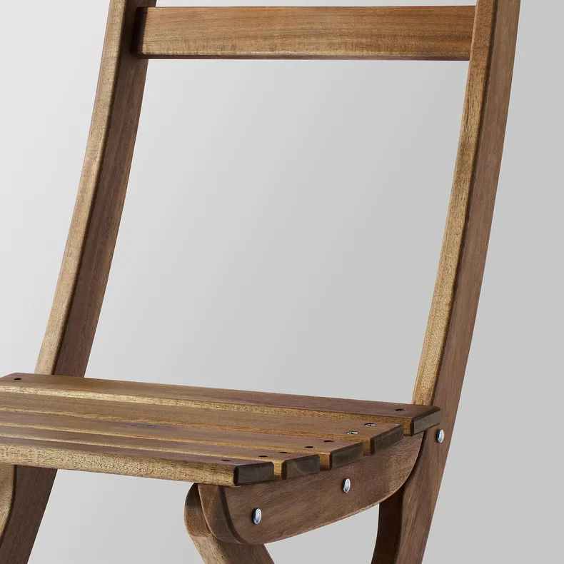 IKEA ASKHOLMEN АСКХОЛЬМЕН, стілець, вуличний, складаний темно-коричневий 205.575.02 фото №2
